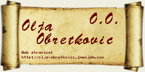Olja Obretković vizit kartica